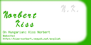 norbert kiss business card